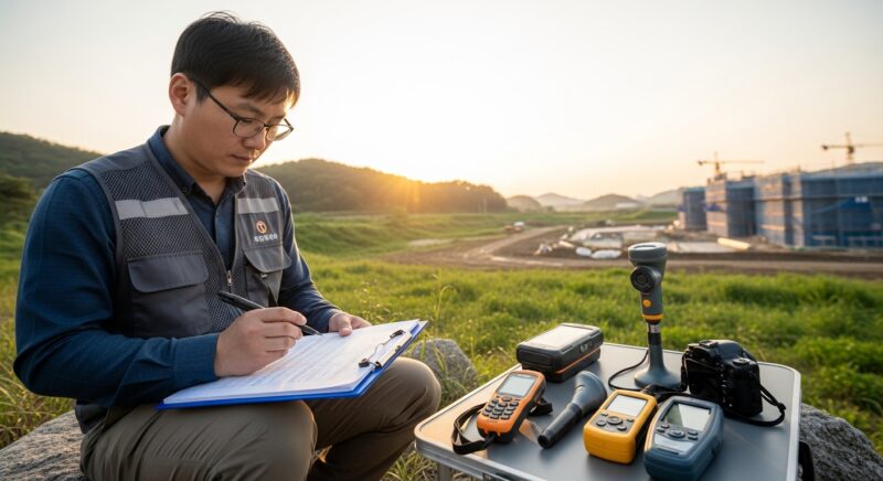 환경영향평가사 현장 생태조사 업무 장면